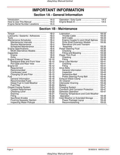 Mercury Mercruiser Service Manual 29 - D1.7L DTI - SN 0M055001 & Above