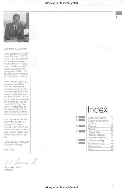 Bernina 1260 Instruction Manual
