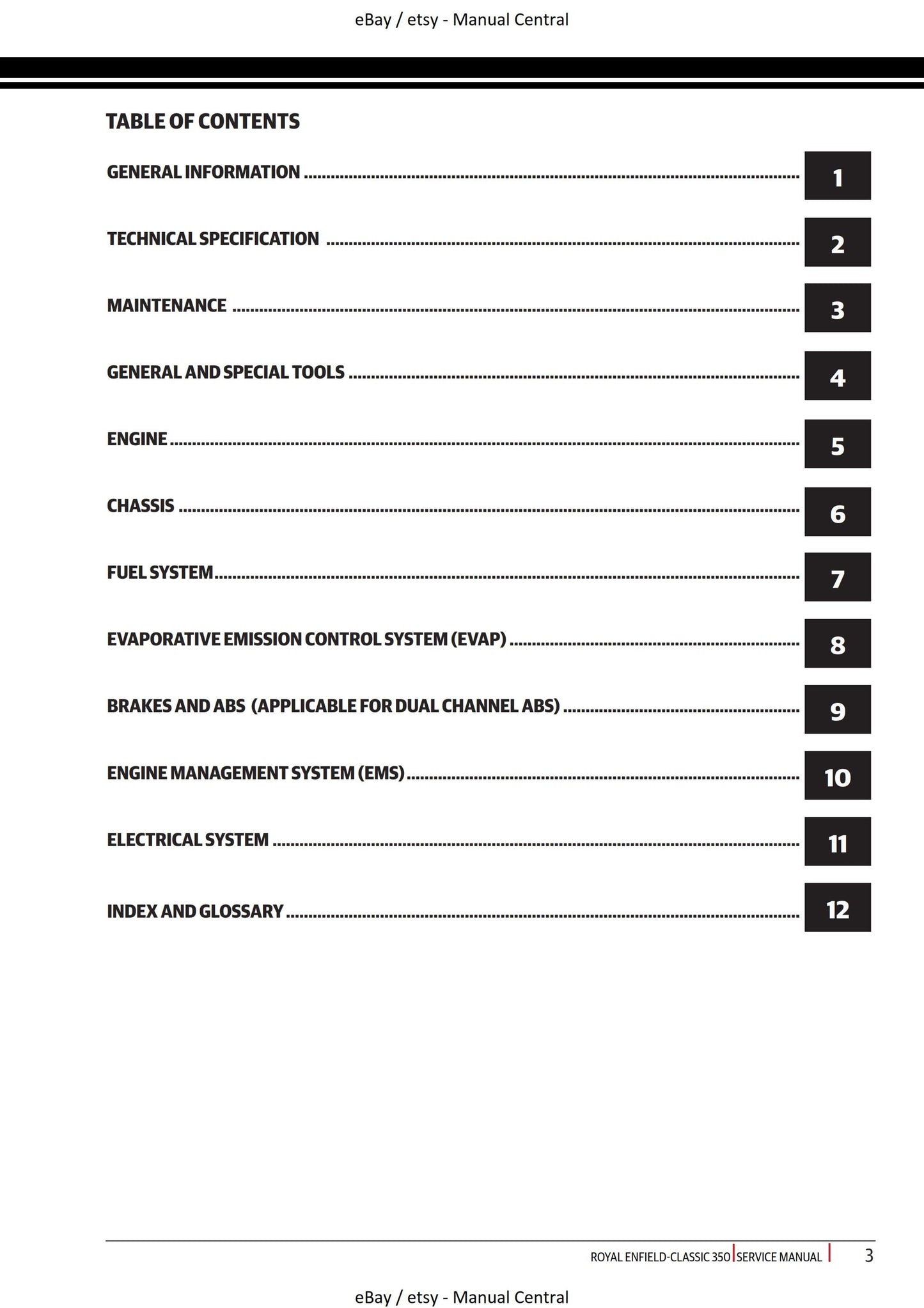Royal Enfield - Classic 350 J Platform - Euro V -  Service Workshop Repair Manual 2021 Edition