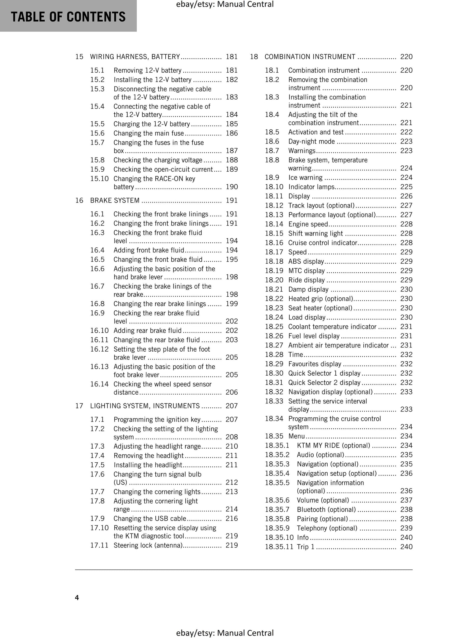KTM 2019 - 1290 Super Duke GT - Service Workshop Repair Manual
