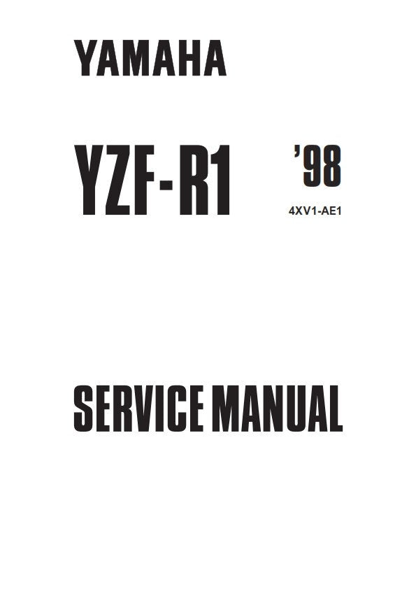 Yamaha YZF-R1 1998 TO 2000 - Workshop Service Repair Manual