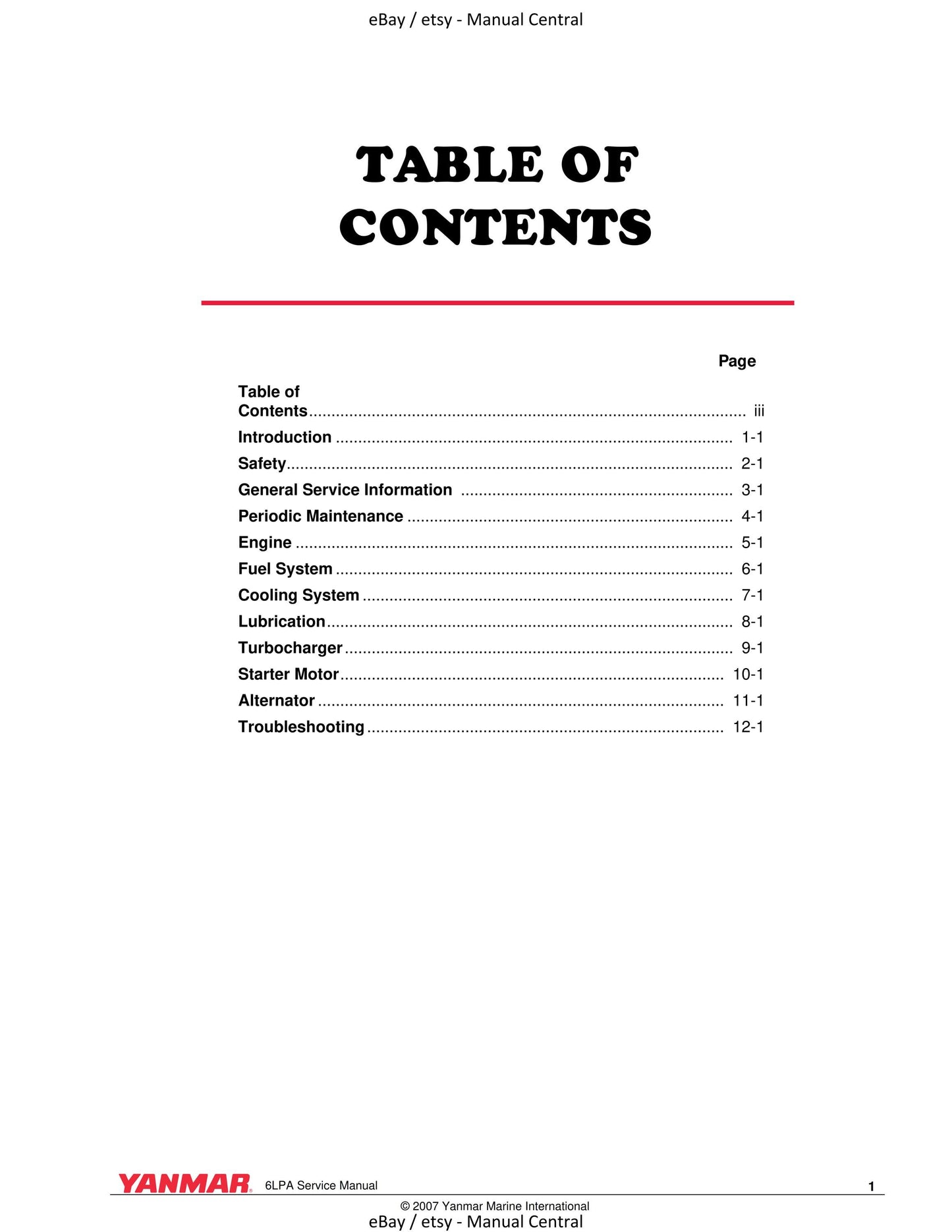 Yanmar Marine Engine - 6LPA Series - 6LPA STP2 STZP2 Service Workshop Repair Manual