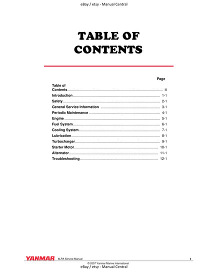 Yanmar Marine Engine - 6LPA Series - 6LPA STP2 STZP2 Service Workshop Repair Manual