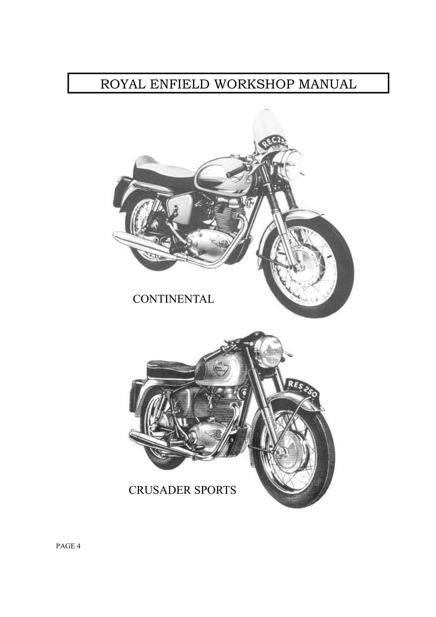 1957 to 1967 Royal Enfield 250 Clipper, 250 Crusader, Crusader Sports, Super 5 Workshop Service Repair Manual