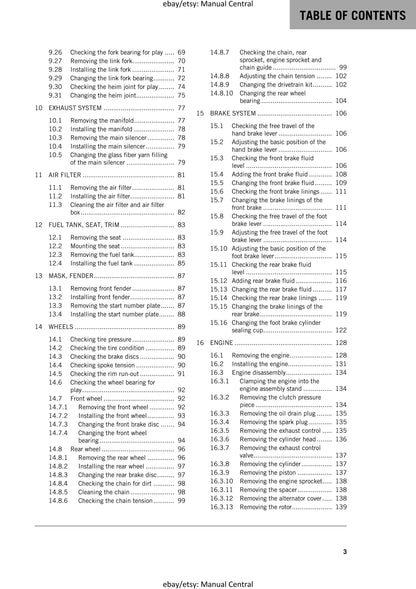 KTM 2018 - 65 SX - Service Workshop Repair Manual