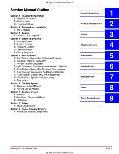 Mercury Mercruiser Service Manual 25 - Marine Engines GM V-6 262 CID 4.3L