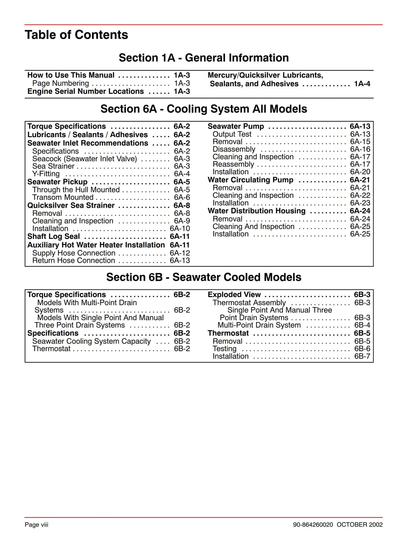 Mercury Mercruiser Service Manual 37- Marine Engines Dry Joints