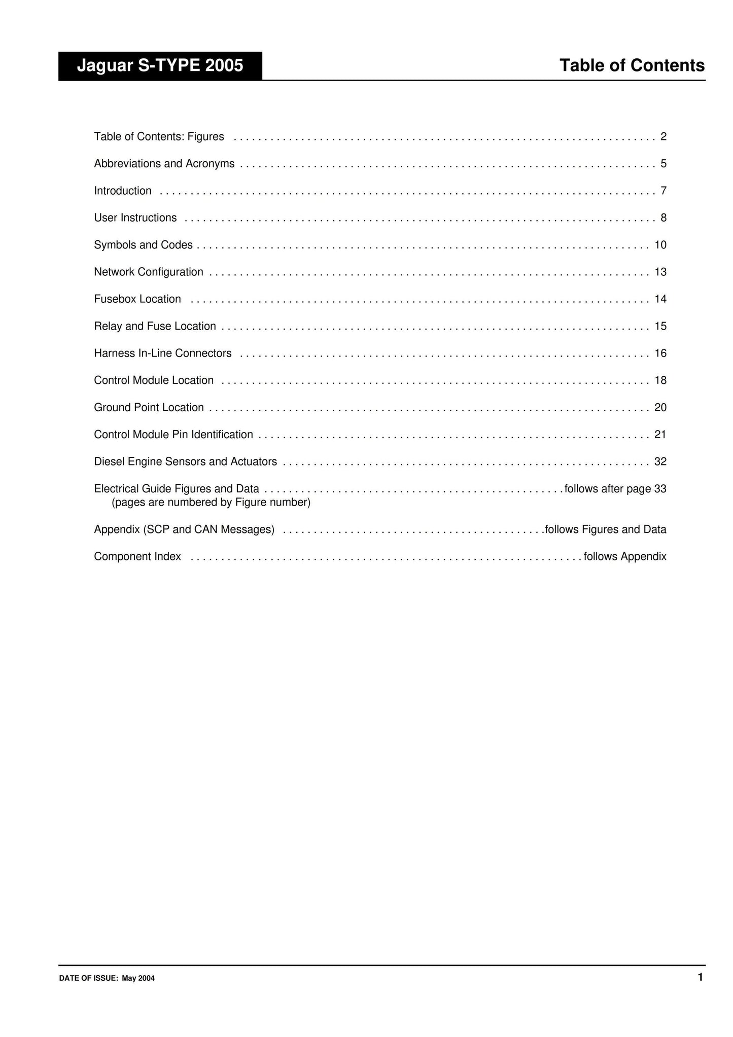 Jaguar S-Type -2005 Model Year - Electrical Guide - Circuit Wiring Diagrams