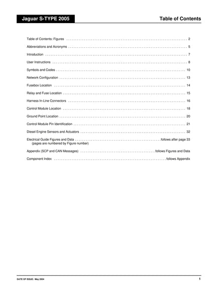 Jaguar S-Type -2005 Model Year - Electrical Guide - Circuit Wiring Diagrams