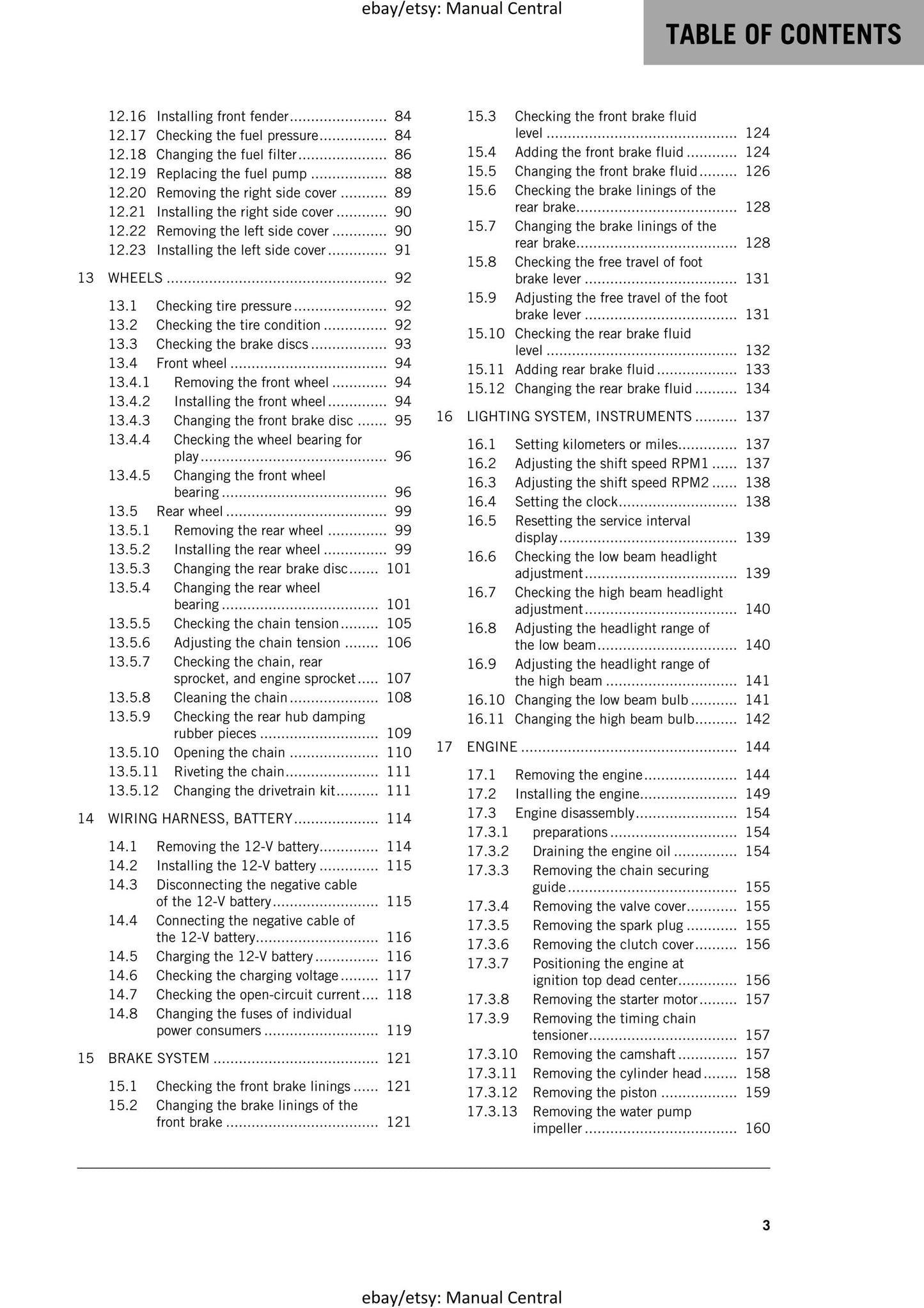 KTM 2017 - RC 200 - Service Workshop Repair Manual