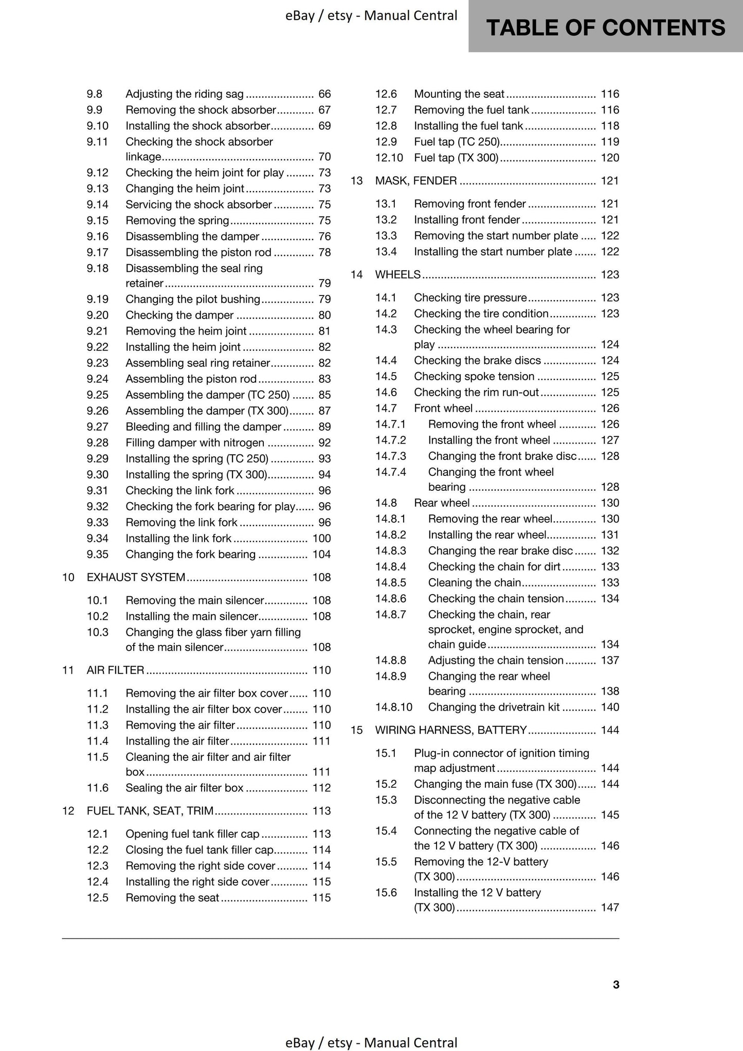 Husqvarna 2019 - TC 250 TX 300 - Workshop Service Repair Manual