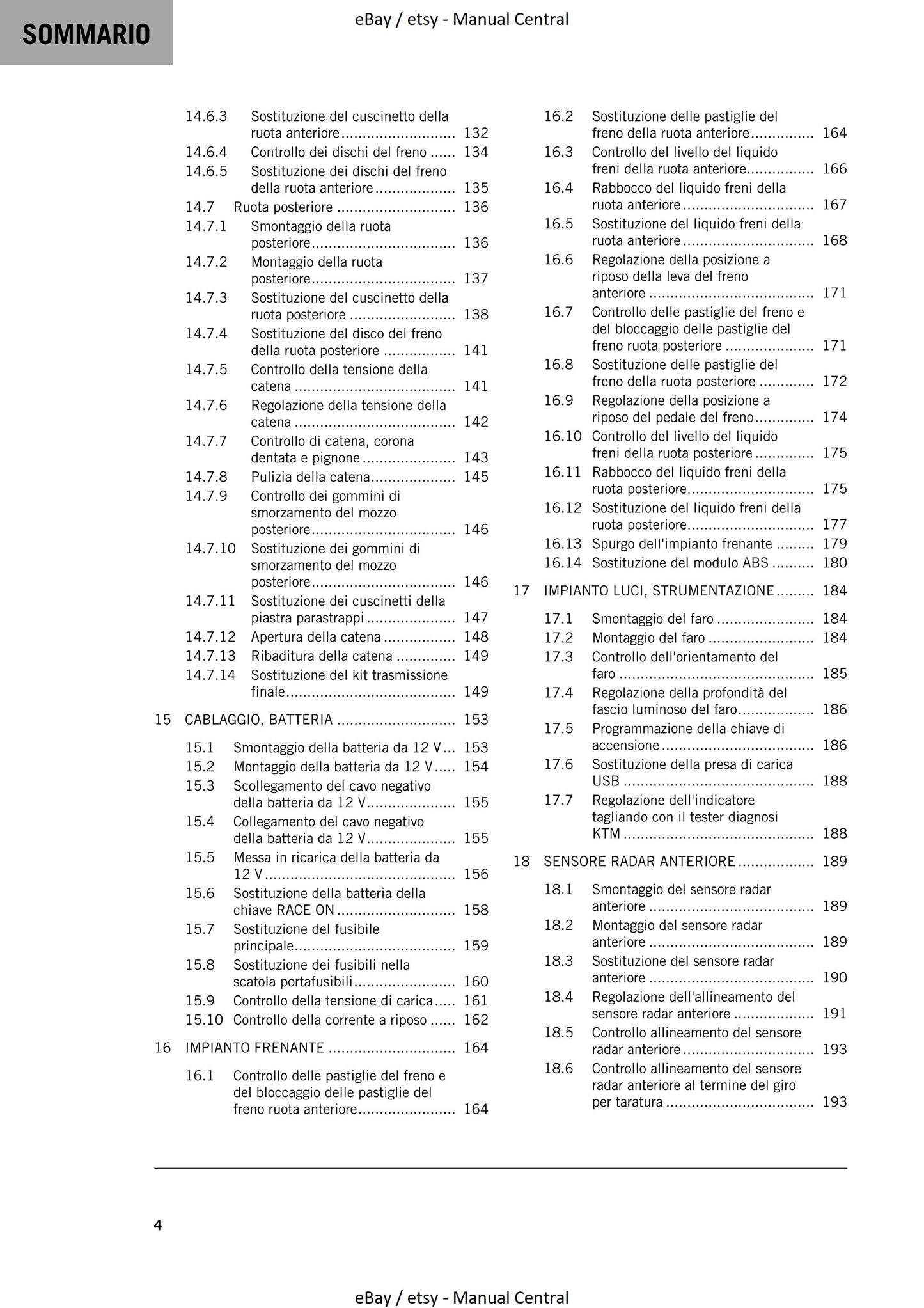 Italian Language - 2021 KTM 1290 Super Adventure S - Manuale Di Riparazione