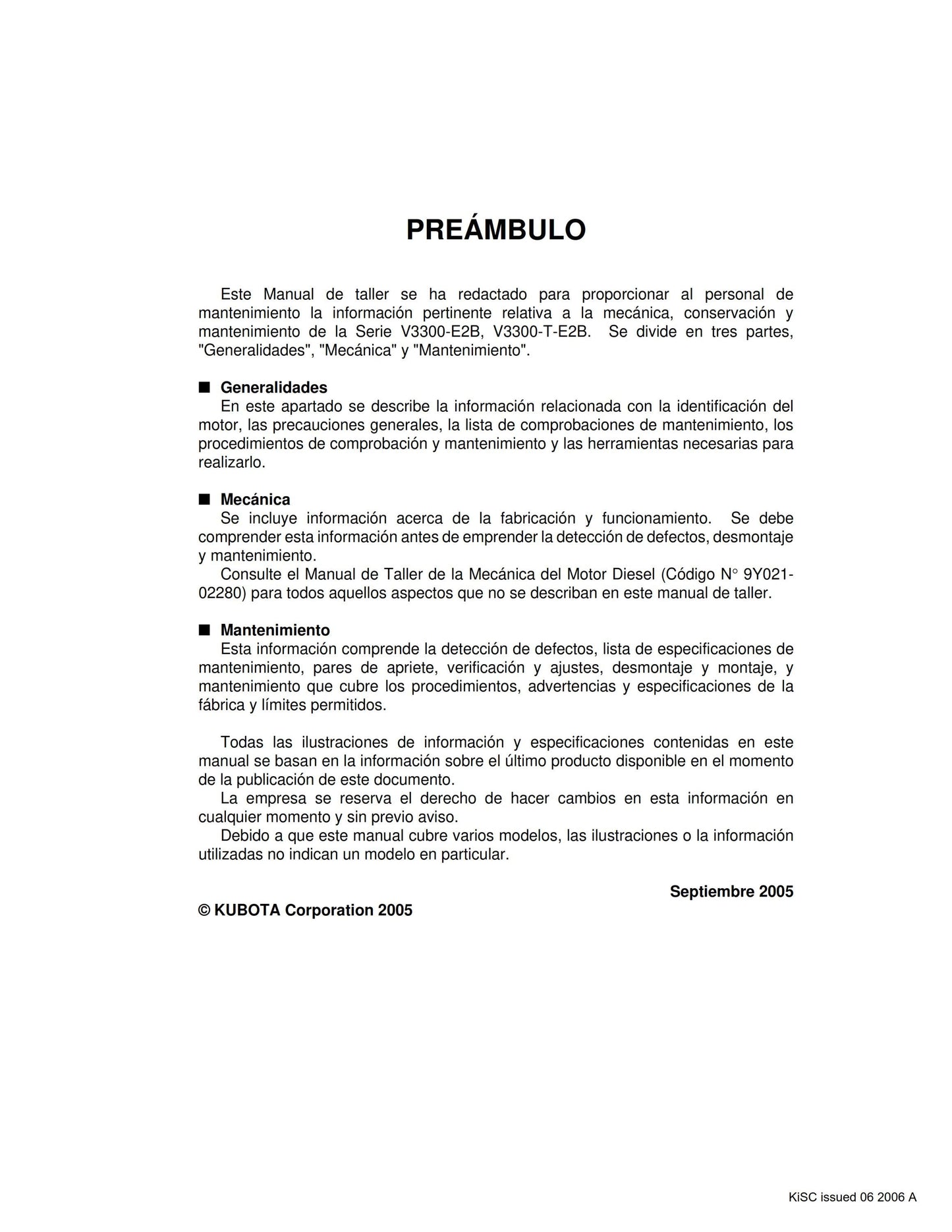 Spanish Language - Manual De Taller - Motores Diesel - V3300-E2B V3300-T-E2B