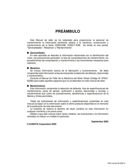 Spanish Language - Manual De Taller - Motores Diesel - V3300-E2B V3300-T-E2B