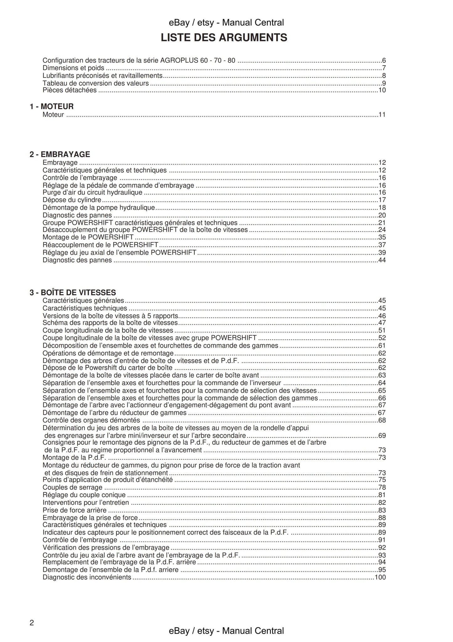 French Language - Agroplus 60 70 80 - Manuel D'Atelier