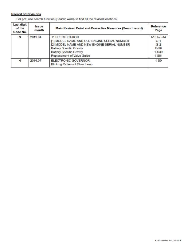 Kubota Diesel Engine - 2014 Edition -  03-M-E3B 03-M-DI-E3B 03-M-E3BG Series - Workshop Service Repair Manual