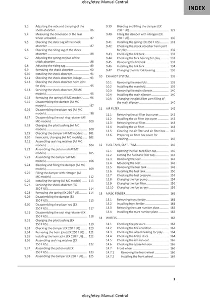 GasGas 2024 - MC 250F EX 250F - Service Workshop Repair Manual