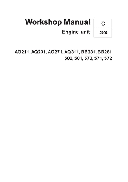 Volvo Penta Engine Unit - AQ211 AQ231 AQ271 AQ311 BB231 BB261 500 501 570 571 572  - Workshop Service Repair Manual