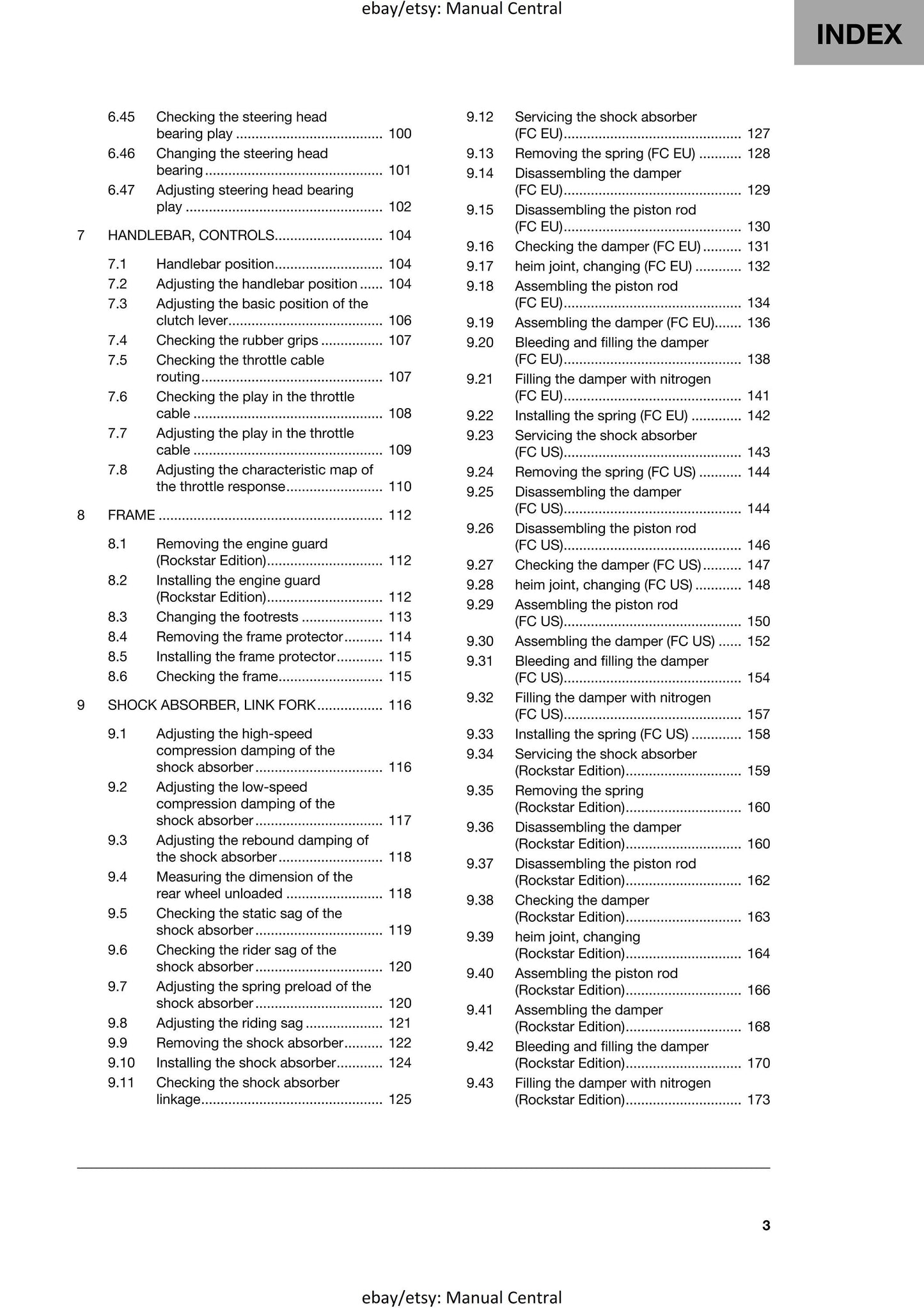 Husqvarna 2024 - FC 250 Rockstar Edition - Service Workshop Repair Manual