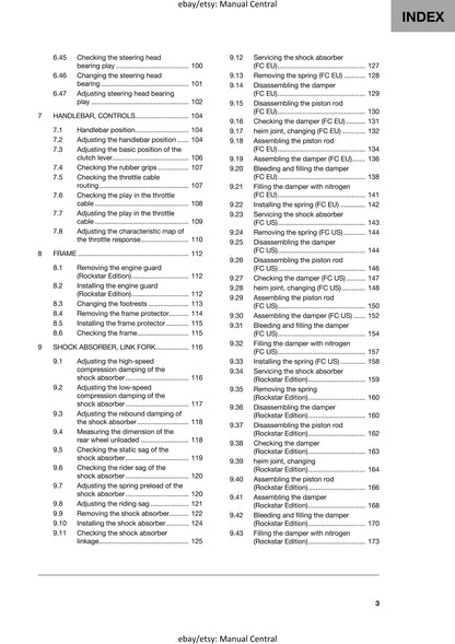 Husqvarna 2024 - FC 250 Rockstar Edition - Service Workshop Repair Manual