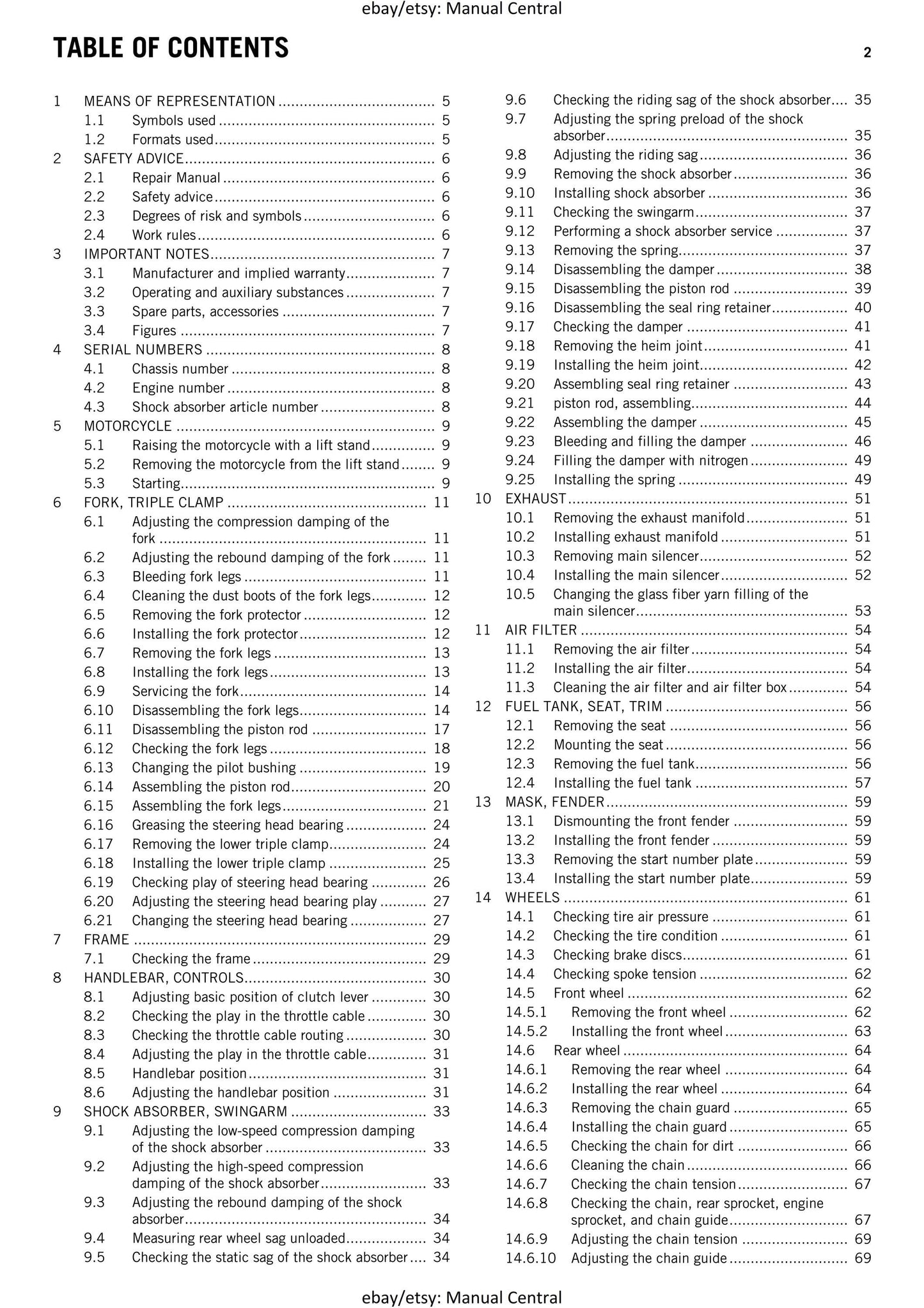 KTM 2016 - 65 SX - Service Workshop Repair Manual