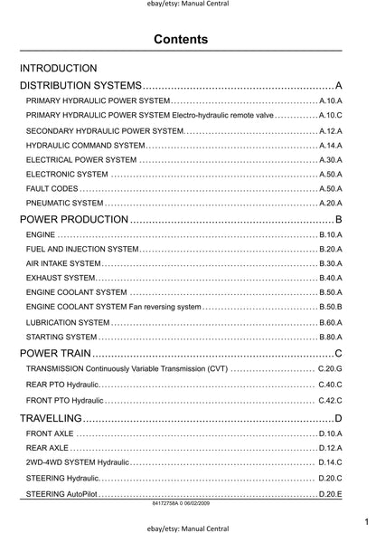 Case Tractor Agriculture - Puma 165 180 195 210 225 CVX -  Repair Workshop Service Manual Reprinted - 2009 REVISION