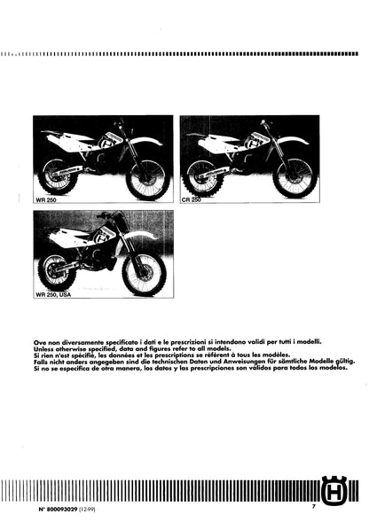 Husqvarna 2000 - CR WR 250 360- Workshop Service Repair