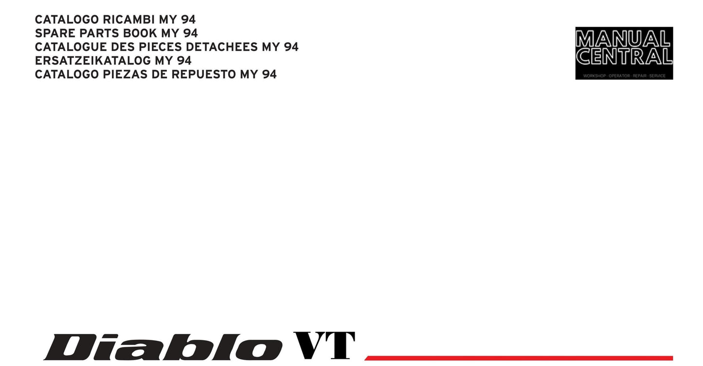 Lamborghini Diablo VT 1994 - parts manual
