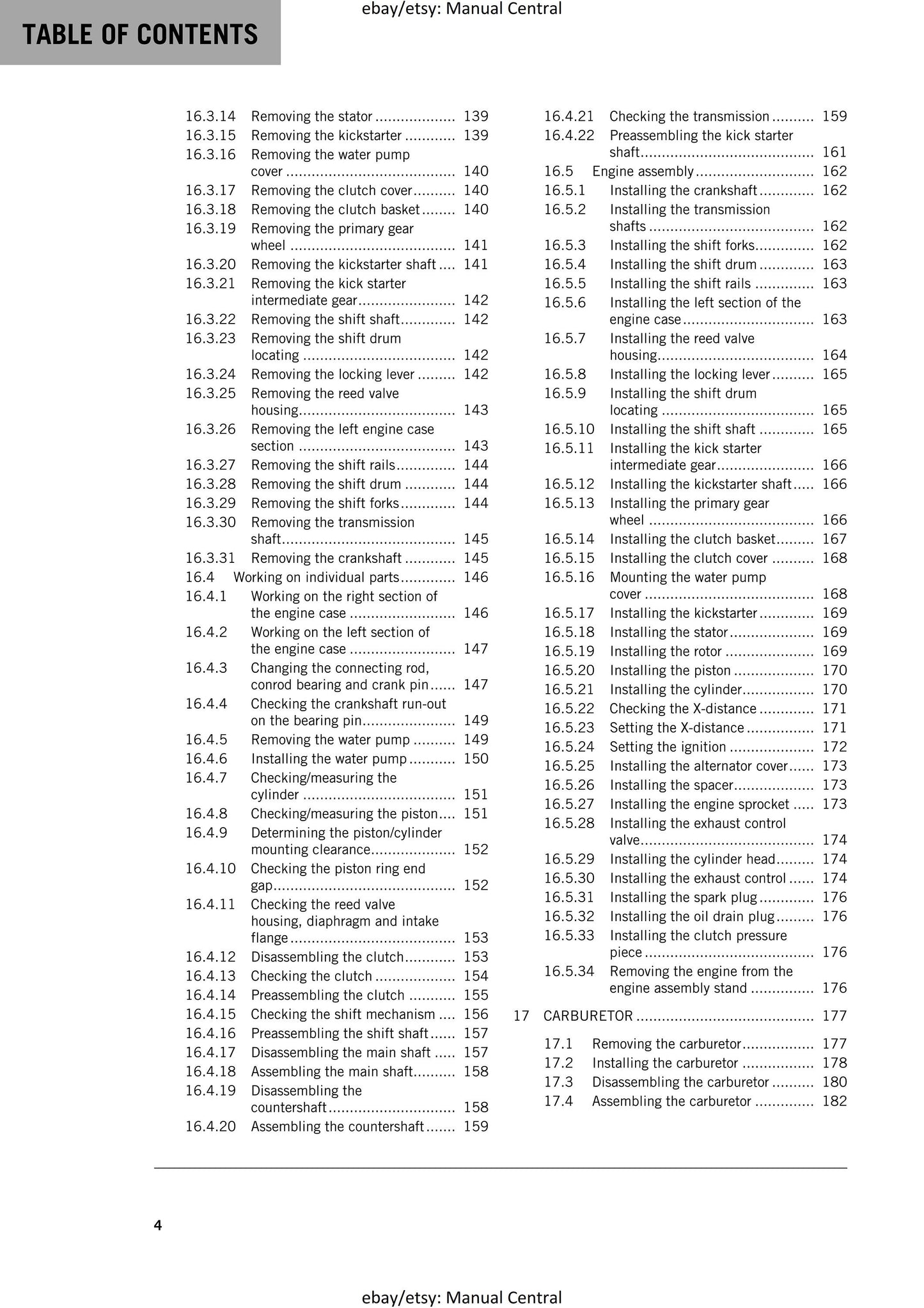 KTM 2018 - 65 SX - Service Workshop Repair Manual