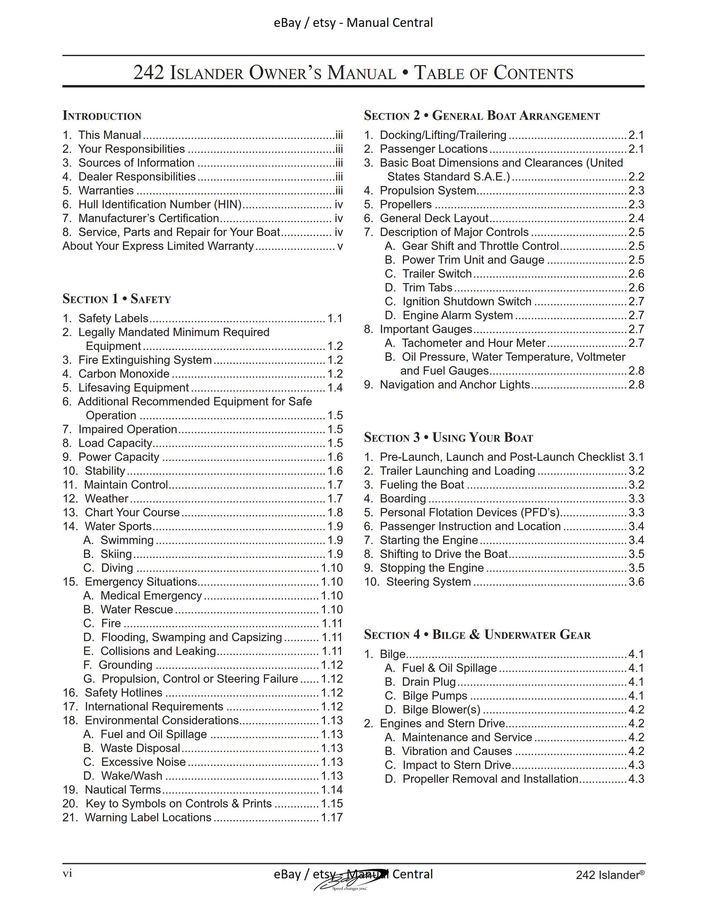 Baja Marine - 242 Islander - Owners Manual