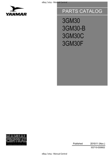 Yanmar Parts Manual - 3GM30 3GM30-B 3GM30C 3GM30F