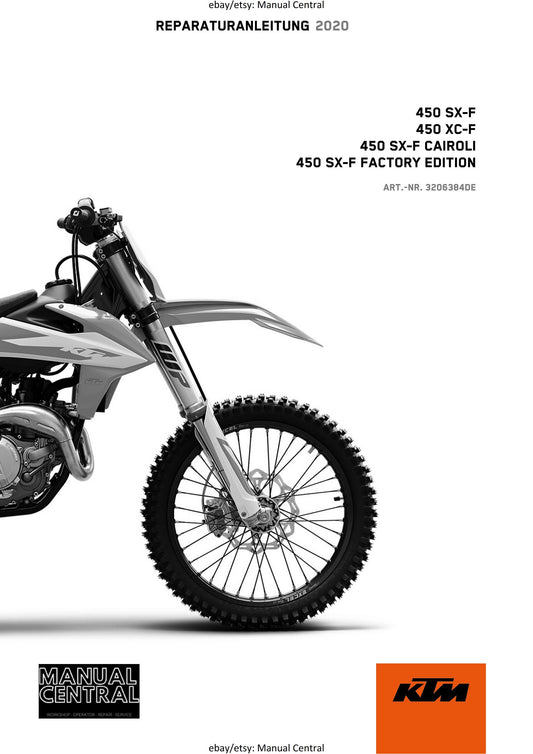German Language - KTM 2020 - 450 Xc-f Sx-f Cairoli Factory Edition - Reparaturanleitung - Service Workshop Repair Manual