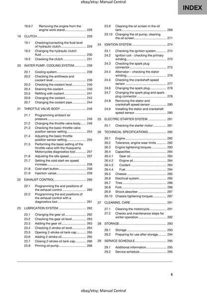 Husqvarna 2024 - TE 150 - Service Workshop Repair Manual