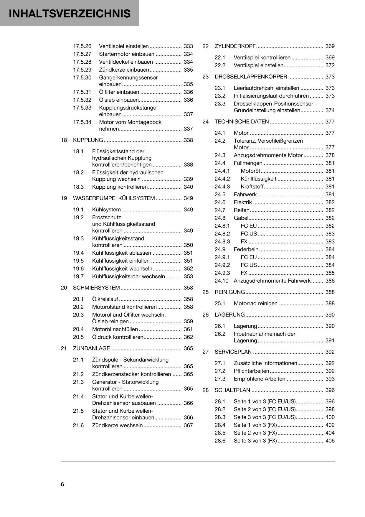 German Language - Husqvarna 2022 - FC FX 350 - Reparaturanleitung