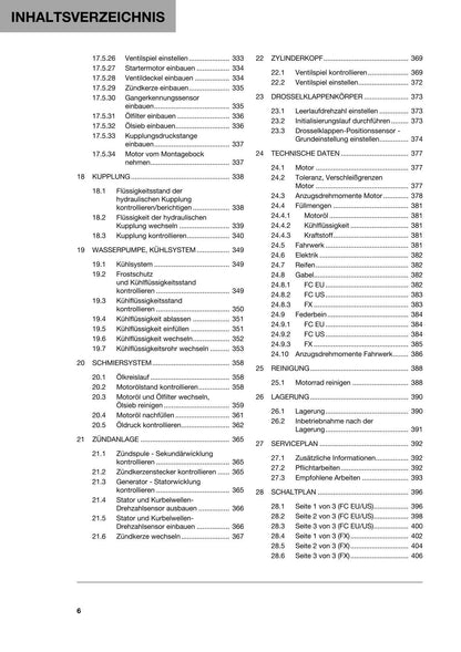 German Language - Husqvarna 2022 - FC FX 350 - Reparaturanleitung