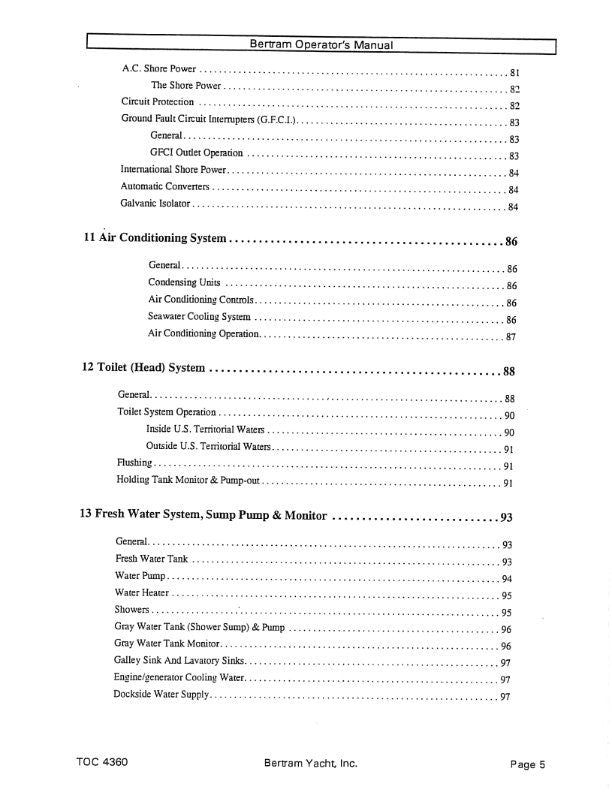 Bertram 60 Convertiable - Owners Manual