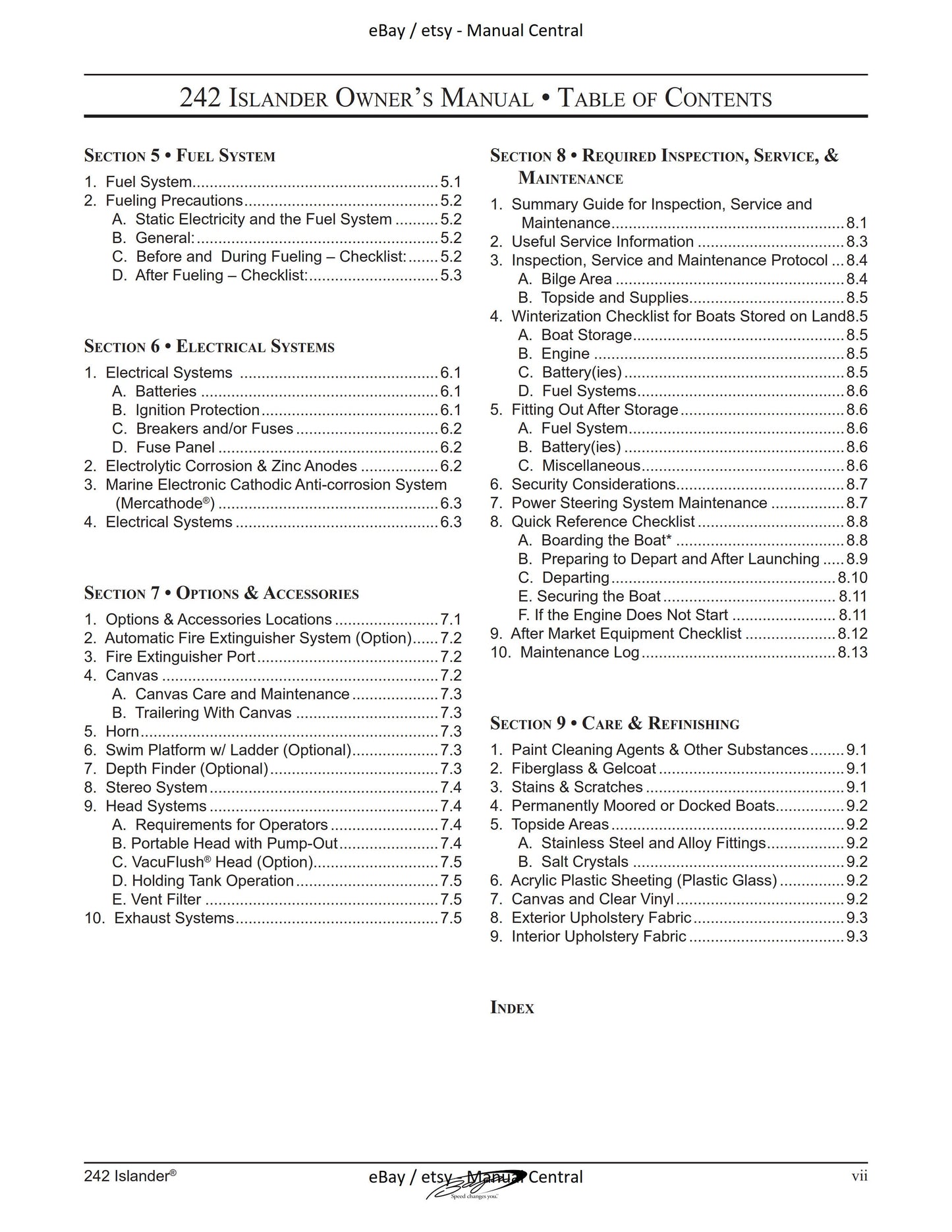 Baja Marine - 242 Islander - Owners Manual