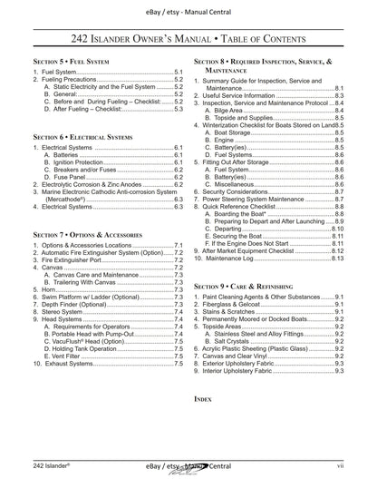 Baja Marine - 242 Islander - Owners Manual