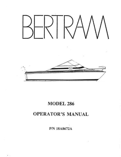 Bertram 286 - Owners Manual