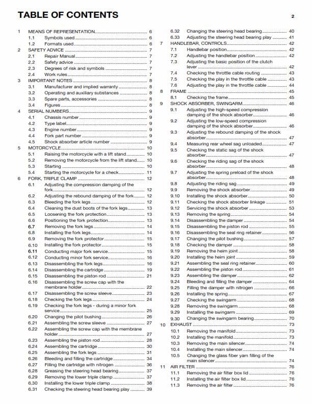 Husqvarna 2014 - FC 450 - Service Workshop Repair Manual