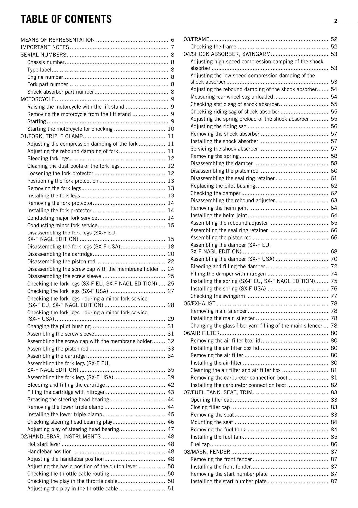 KTM 2010 - 450 SX-F Nagl Edition - Workshop Service Repair Manuals