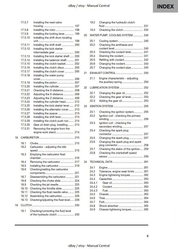 Husqvarna 2022 - TC 250 - Service Workshop Repair Manual