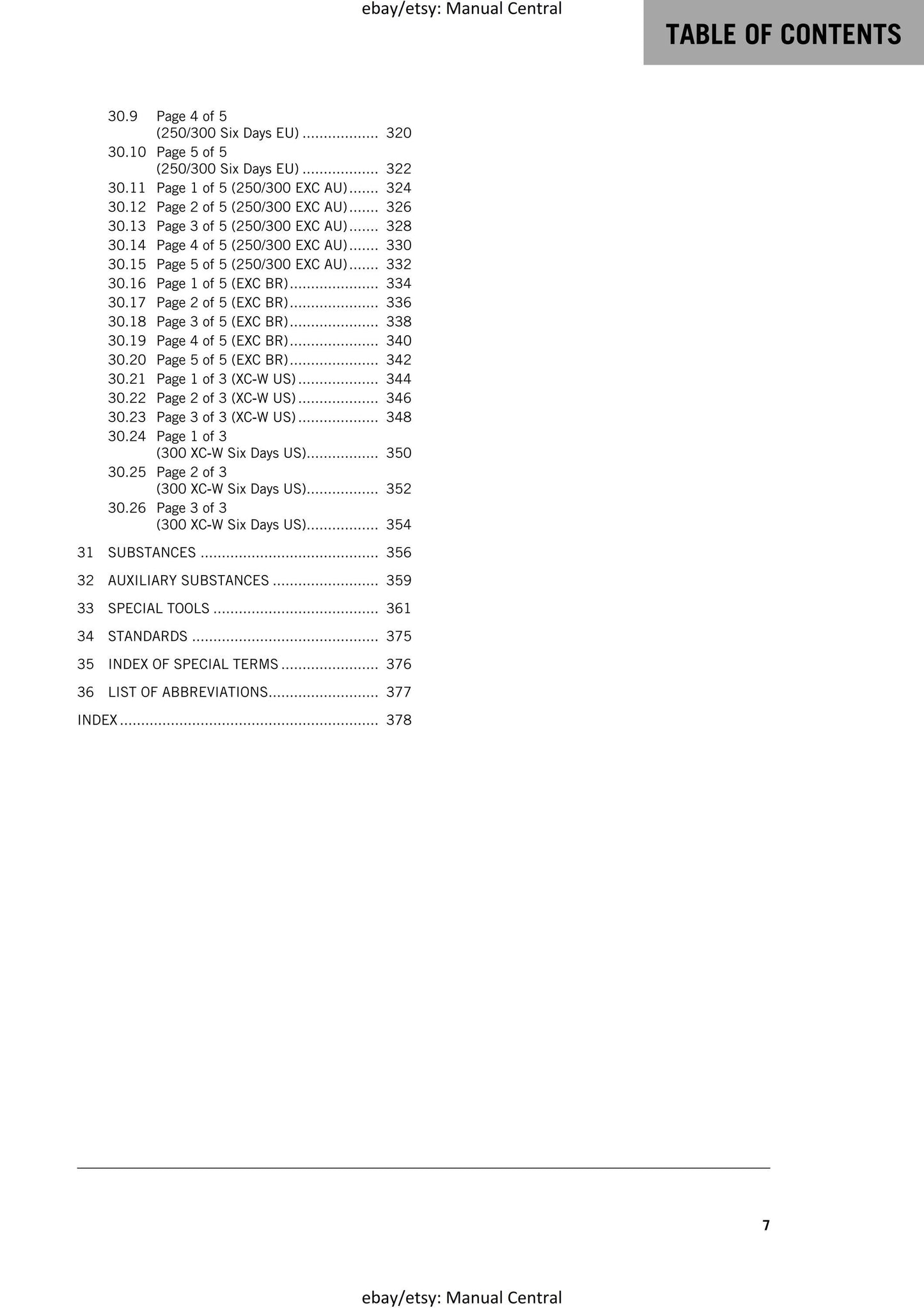 KTM 2016 - 250 300 EXC XC-W Six Days - Service Workshop Repair Manual