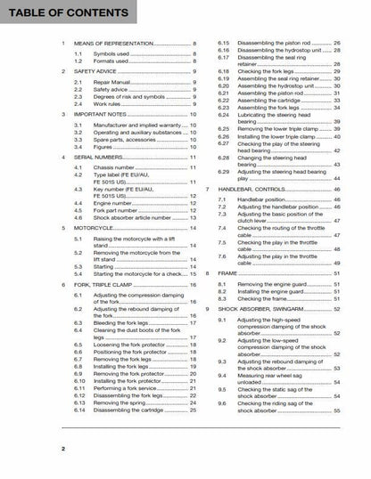 Husqvarna 2015 - FE 450 501 S - Service Workshop Repair Manual