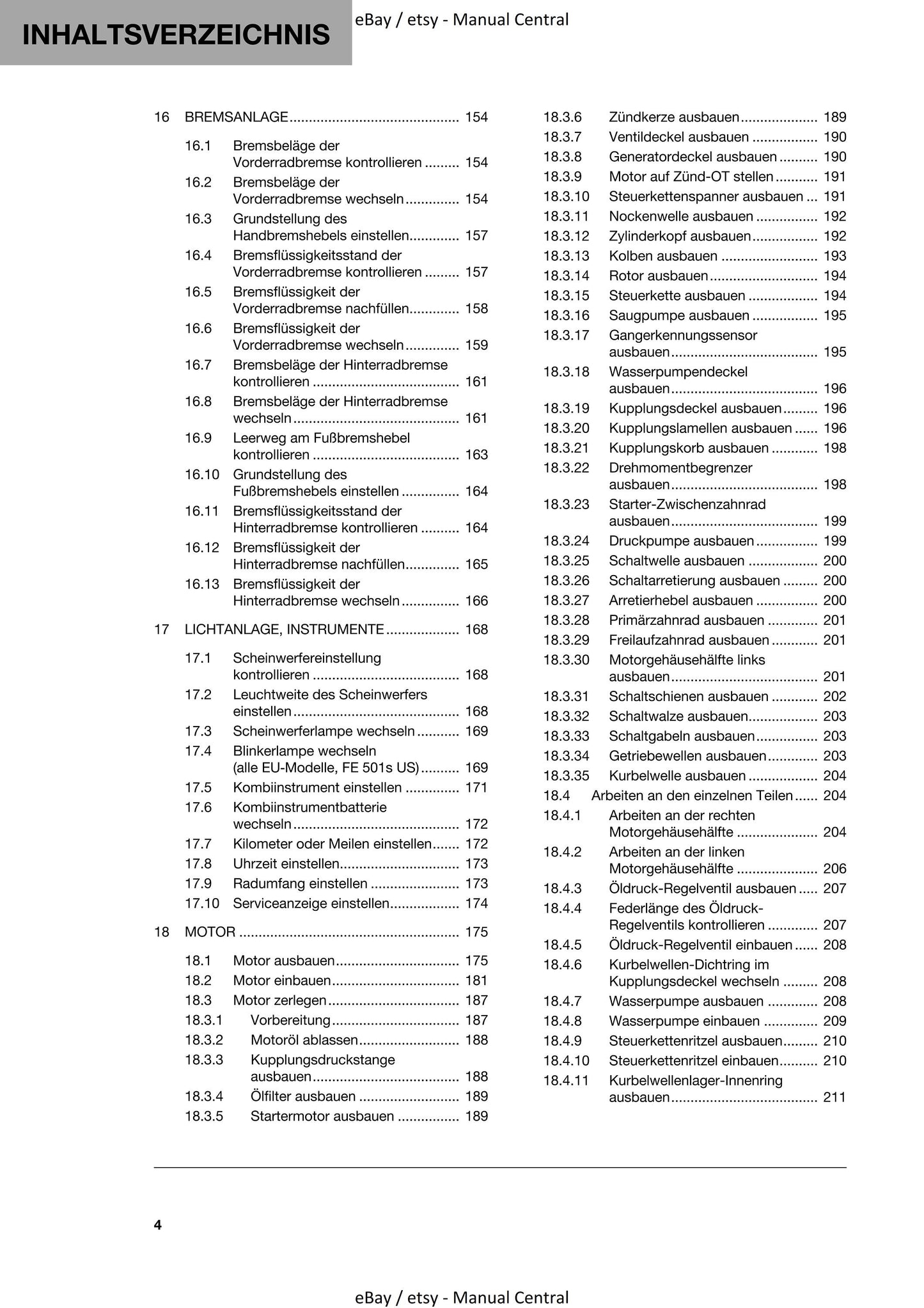 German Language - Husqvarna 2022 - FE 450 501 501s - Reparaturanleitung