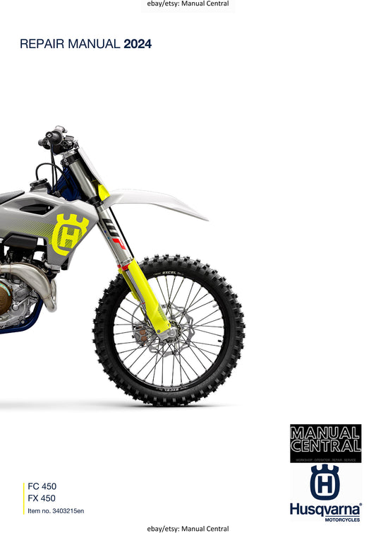 Husqvarna 2024 - FC FX 450 - Service Workshop Repair Manual
