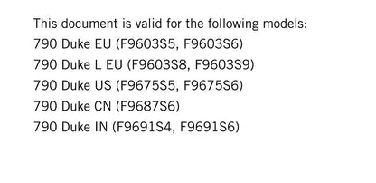 KTM 2019 - 790 Duke & L - Service Workshop Repair Manual