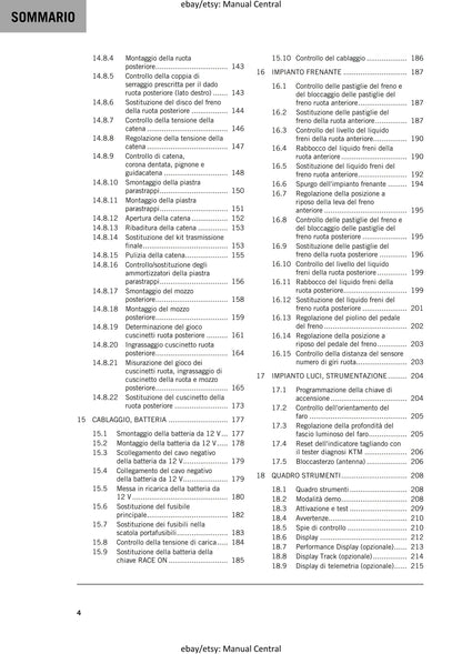 Italian Language - 2024 KTM - 1390 Super Duke R Evo - Manuale Di Riparazione