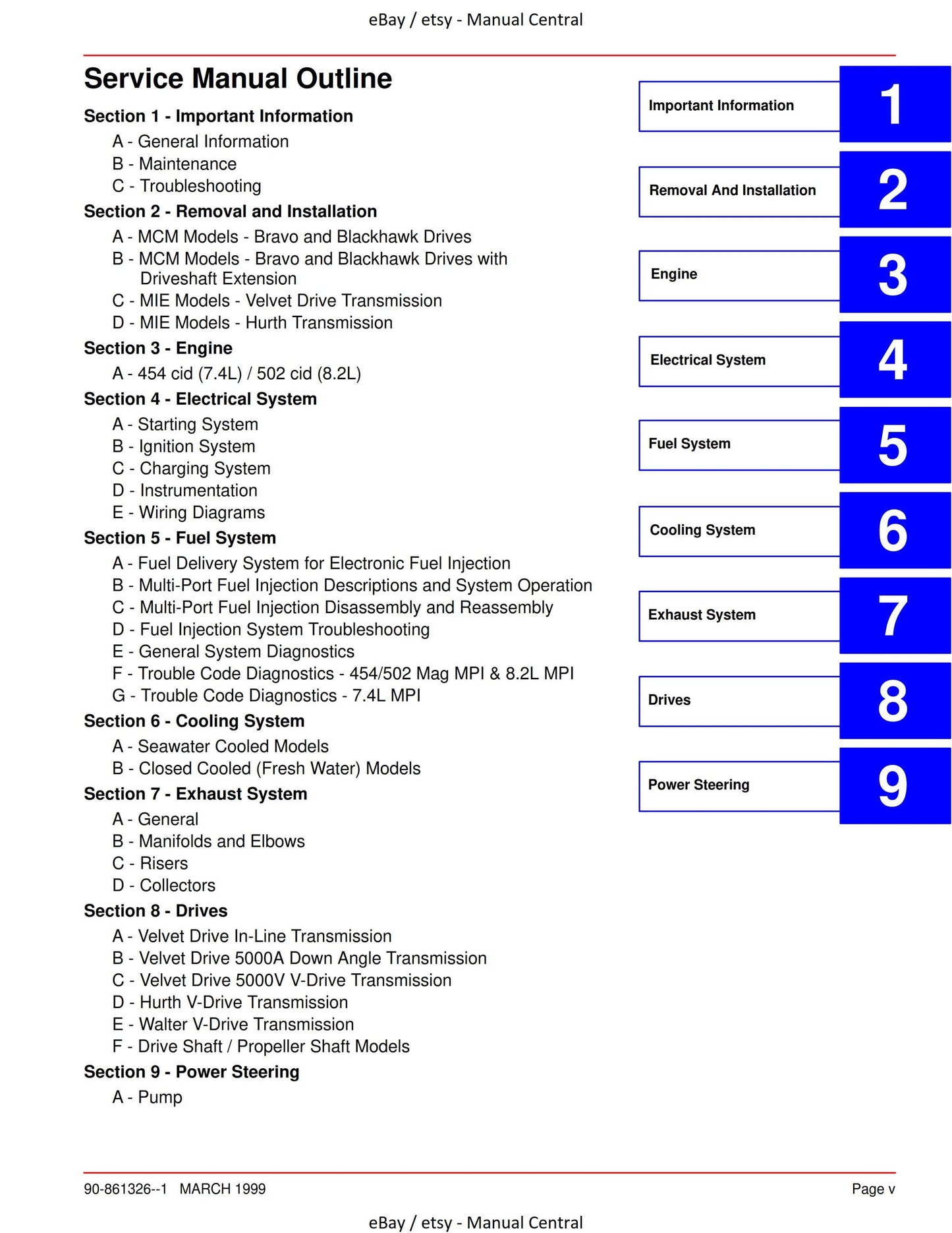 Mercury Mercruiser Service Manual 23 - Marine Engines GM V8 454 502 Cid (7.4L) (8.2L)