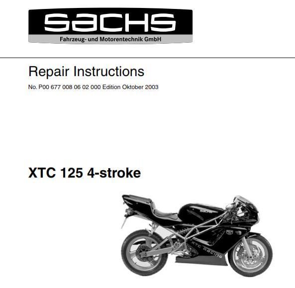 Sachs XTC 125 4 Stroke Workshop Service Repair Manual